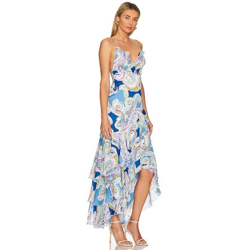 MILLY Edra Summer Paisley Dress in Blue Multi Womens Size 2